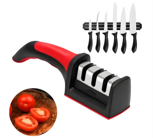 Afiador de Facas 3 Fases Profissional Doméstico Cozinha Antiderrapante